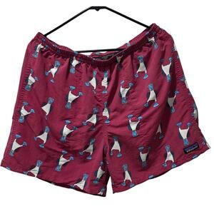 Patagonia Baggies Men's Blue Footed Boobie Print Swim Shorts Large Mesh Lined